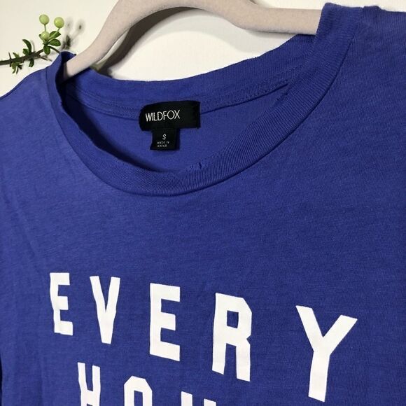 Wildfox Always Happy Baja Blue Tee Shirt - Picture 2 of 7